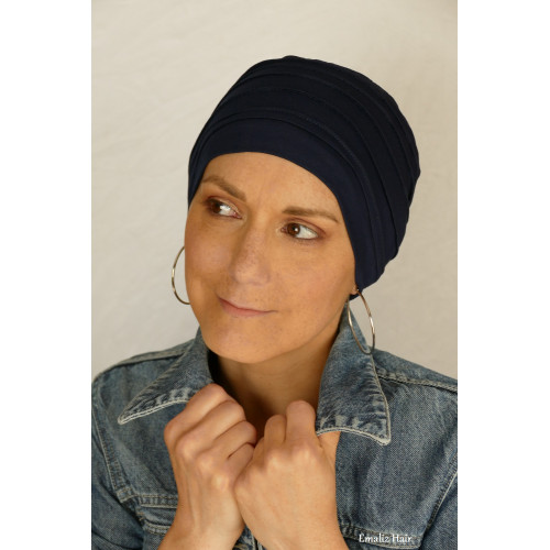 Achat Turban chimio bambou Lys Comptoir de Vie bleu bandeau inca pour femme  - Turban cancer pas cher